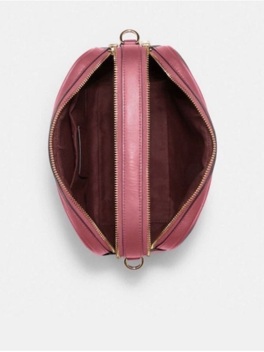 Coach Beige Signature Canvas Crossbody with Pink Trim - Picture 3 of 4